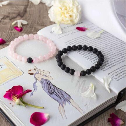 rose quartz couple bracelet