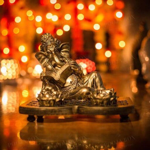 Dazzling Ganesha T-Light Holder Showpiece