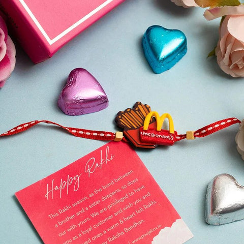 fun and quirky rakhi for rakshabandhan with mcdonald's theme for your foodie brother