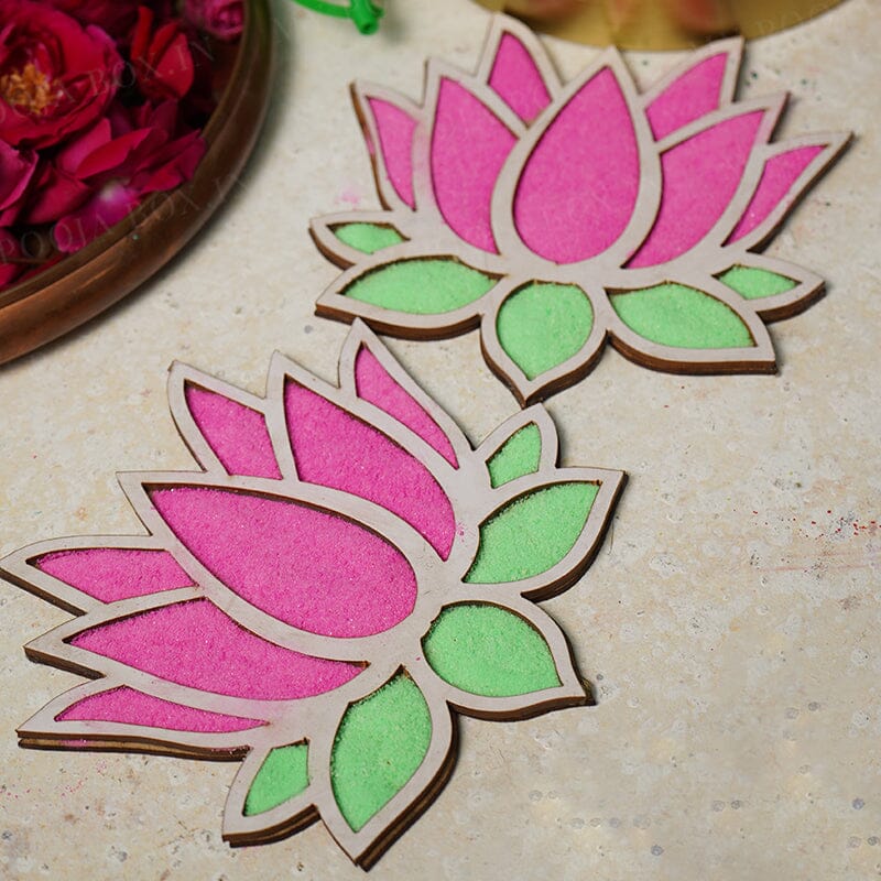lotus rangoli designs on stencils 2024