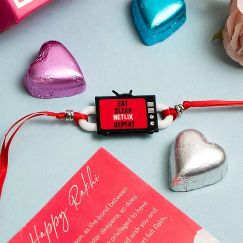 unique fun and quirky rakhi  for your netflix lover brother