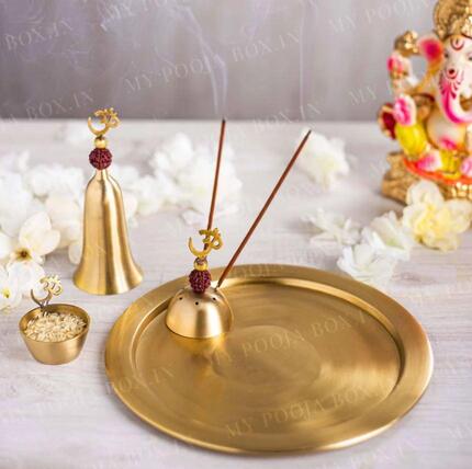 Golden Rudraksha Pooja Set
