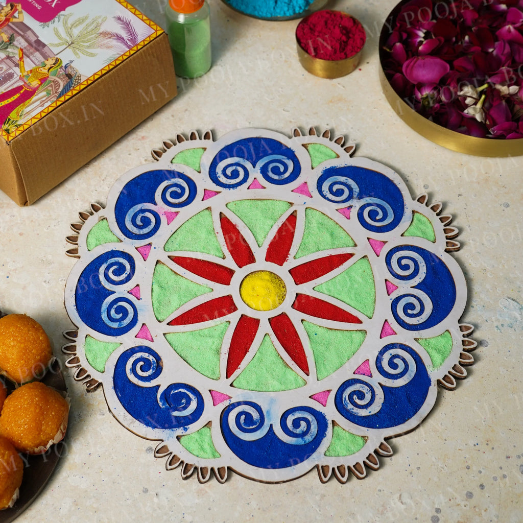 simple rangoli designs with stencils