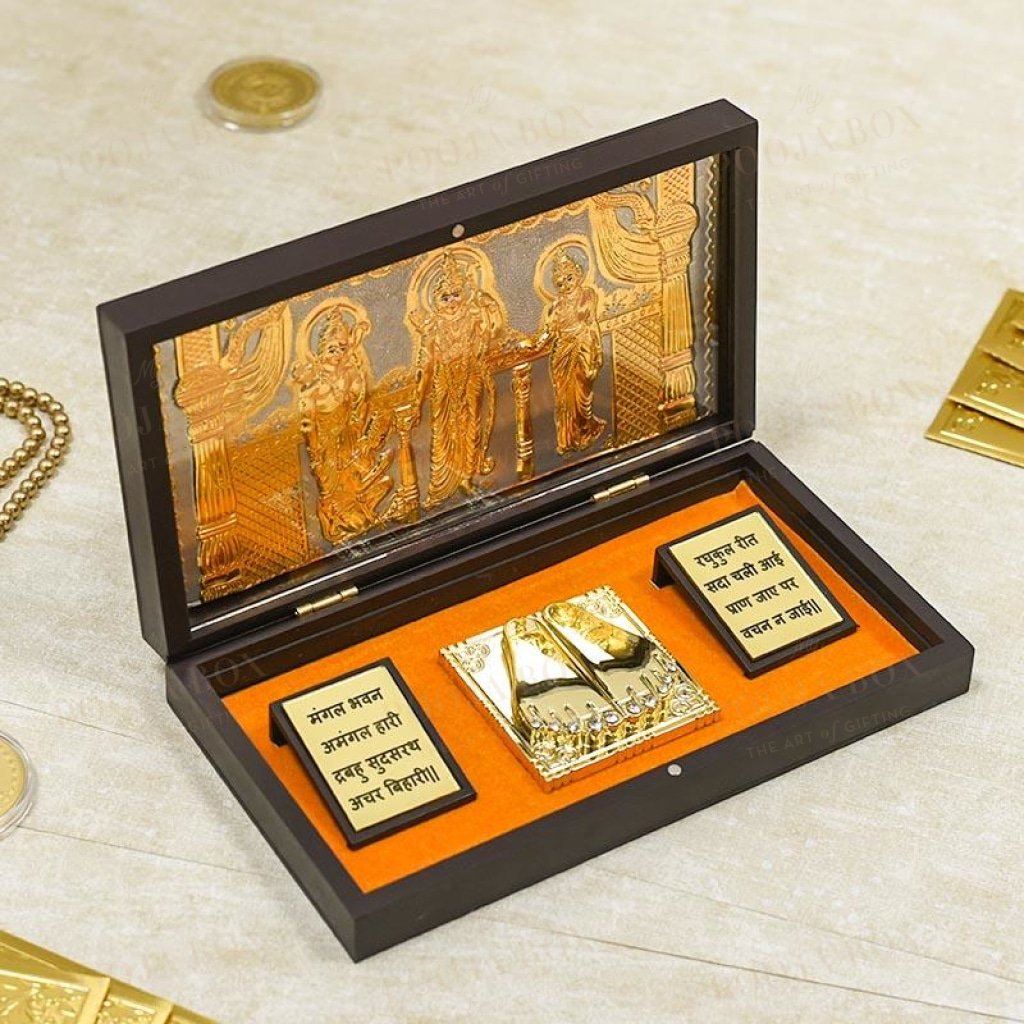 Buy 24k Gold Foil Ram Darbaar Pooja Box Online In India