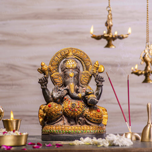 Buy Brass Dancing Ganesha Idol/Murti Online in India 