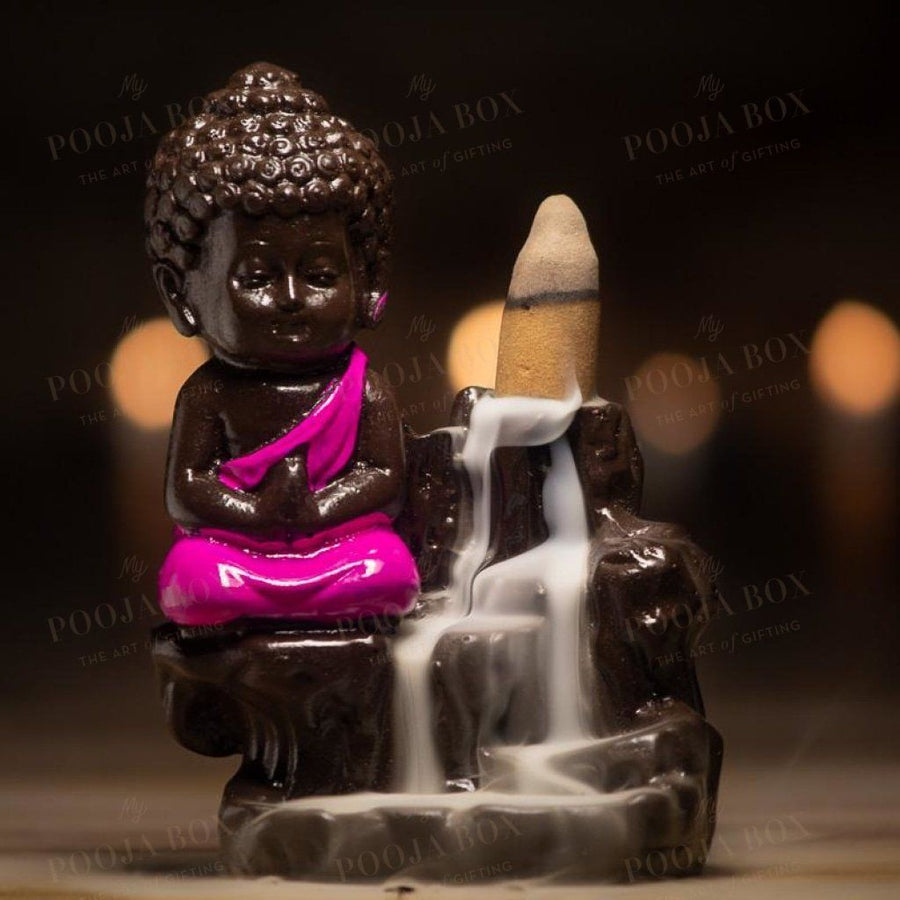 Buy Little Buddha Backflow Smoke Waterfall Incense Burner Holder ...