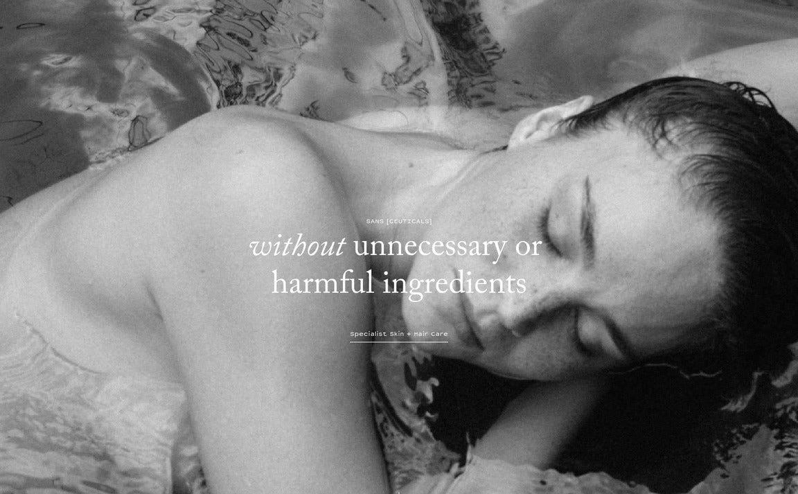 Sans [ceuticals] pure, active + multi-functional beauty.