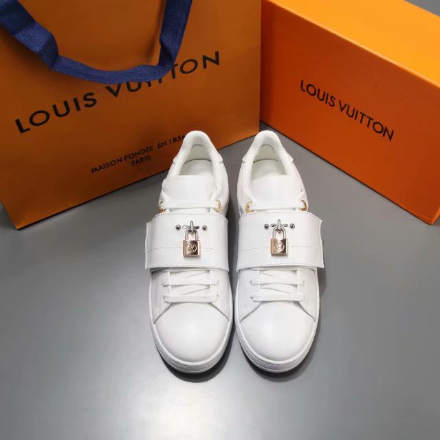 LV Louis Vuitton Women Fashion Lock Sneakers Sport Shoes