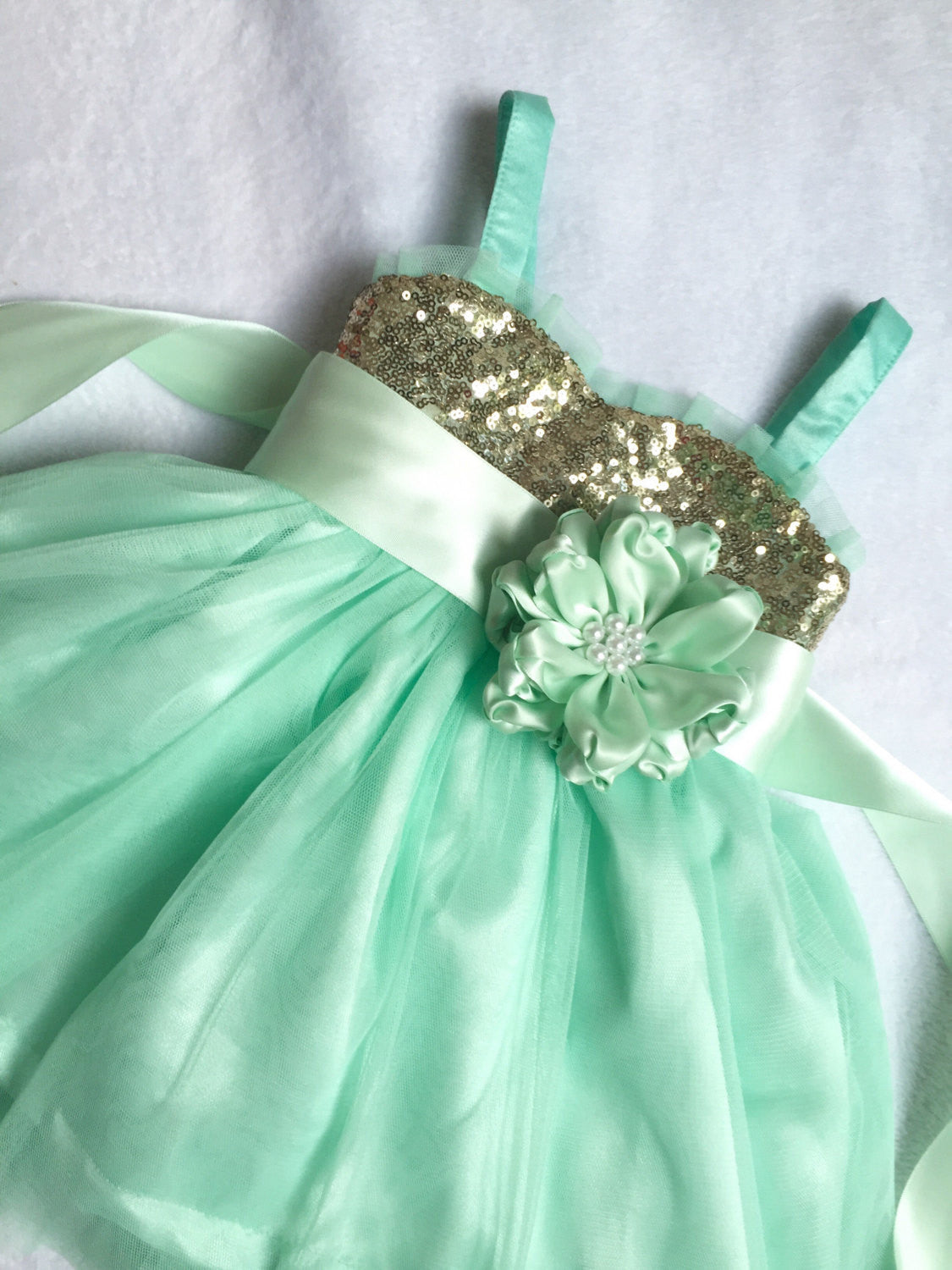 mint green flower girl