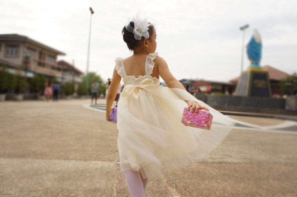 tulle ivory flower girl dresses