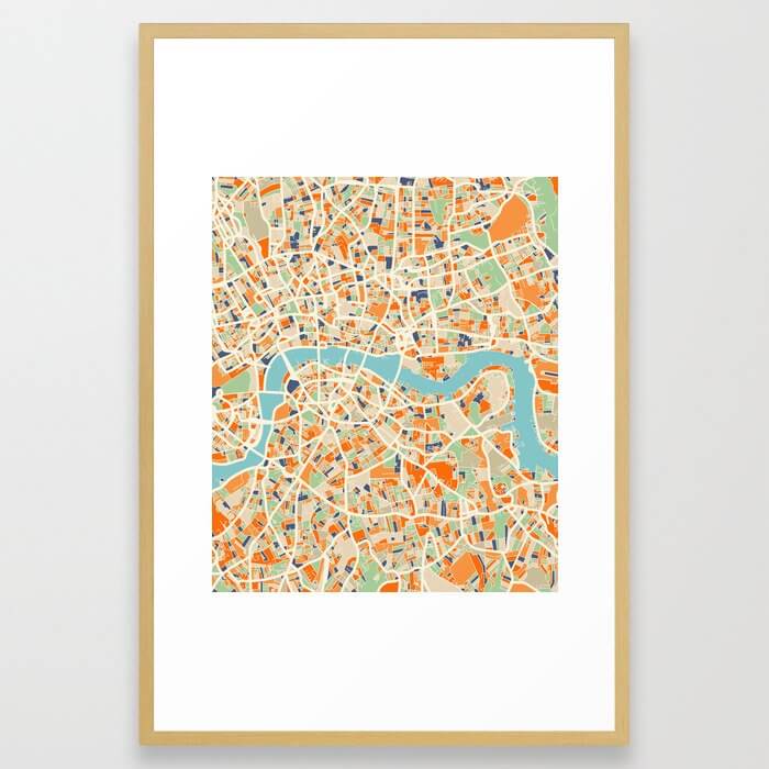  London Map Framed Art Print