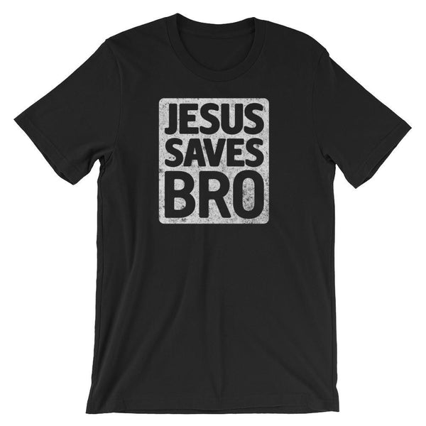 Jesus Saves Bro Boxed theme tee