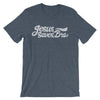 Jesus Saves Bro Shirt with Cursive text