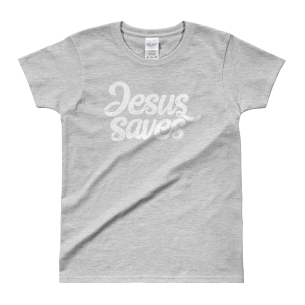 View details of grey Jesus Saves design