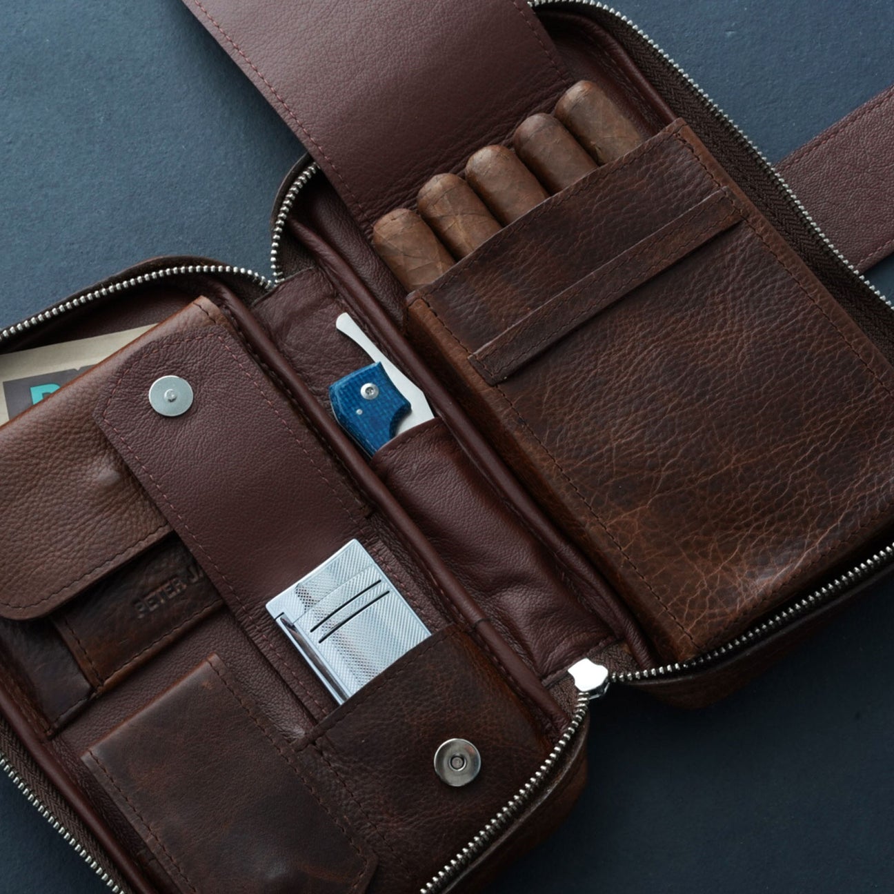 Hemingway Edition Leather Cigar Travel Case