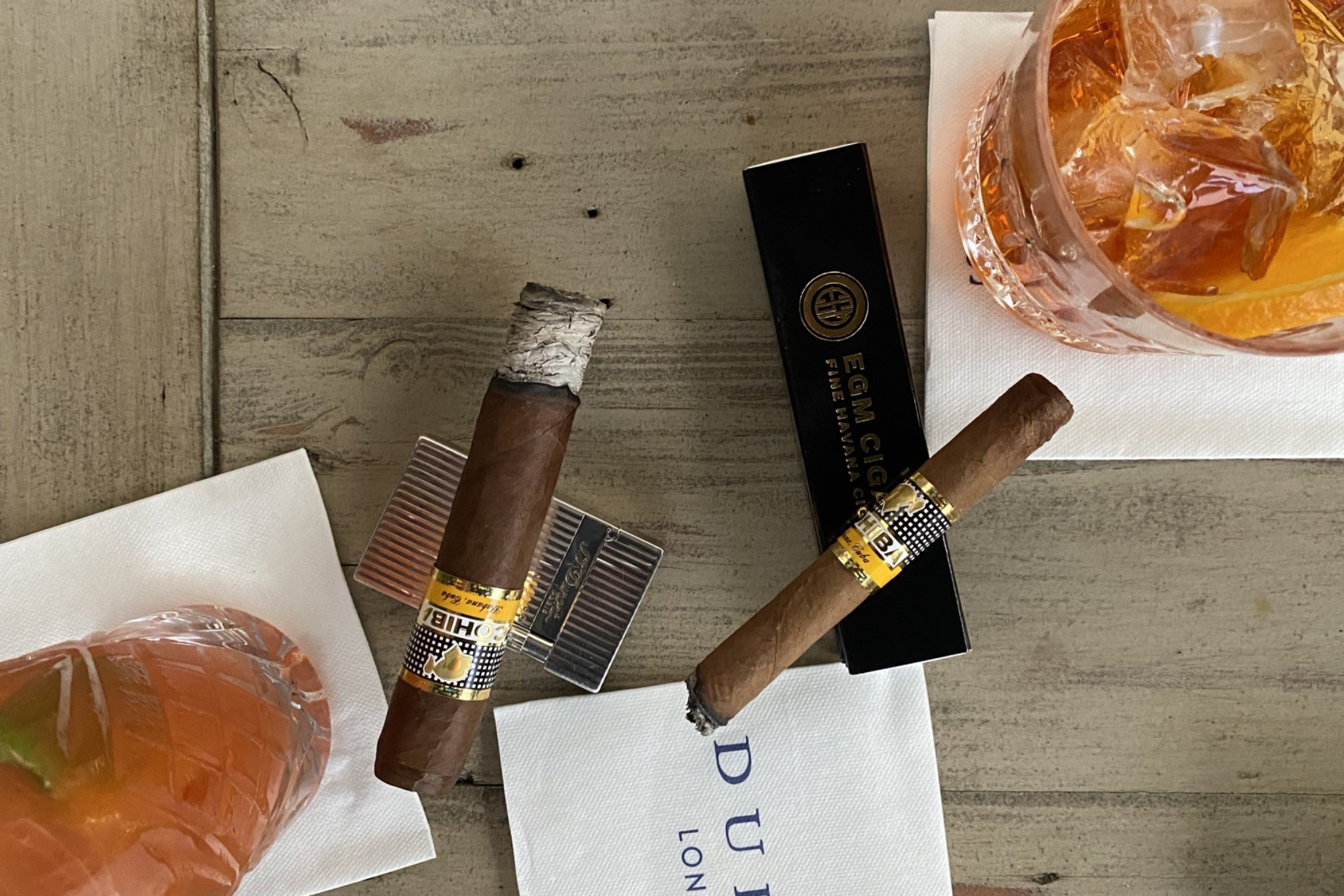 Cohiba Ccgars paired with negronis at Dukes Bar