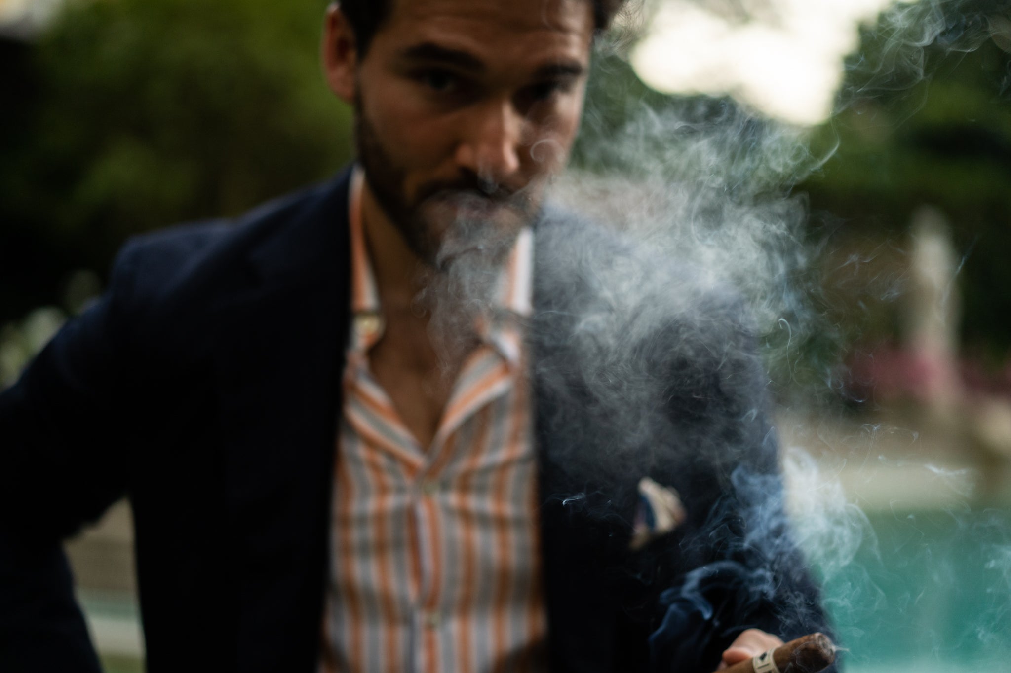 Austin smoke's our custom EGM-blend cigar at Pitti Uomo