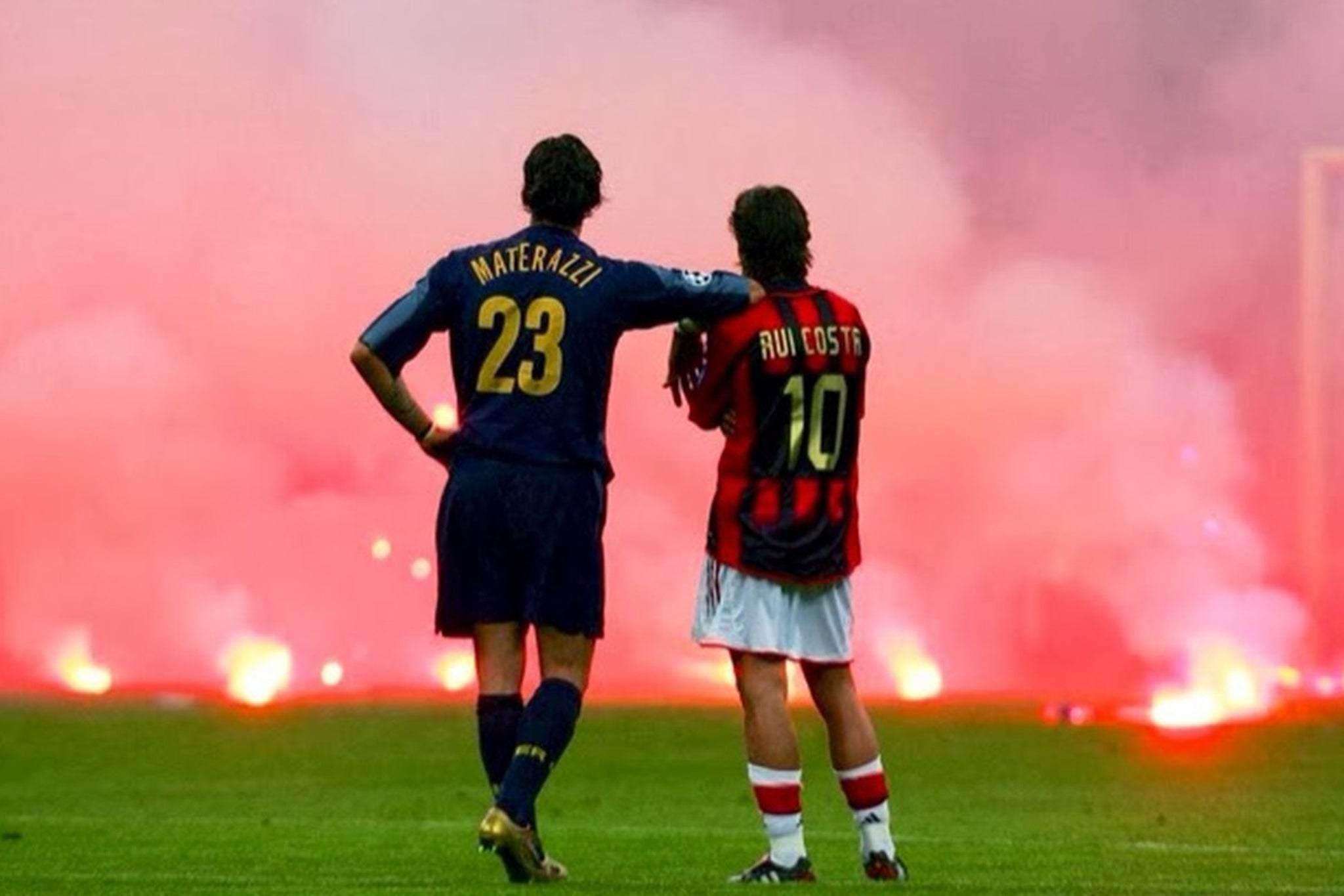 Marco Materazzi and Rui Costa, photographed in 2005 by Stefan Rellandini