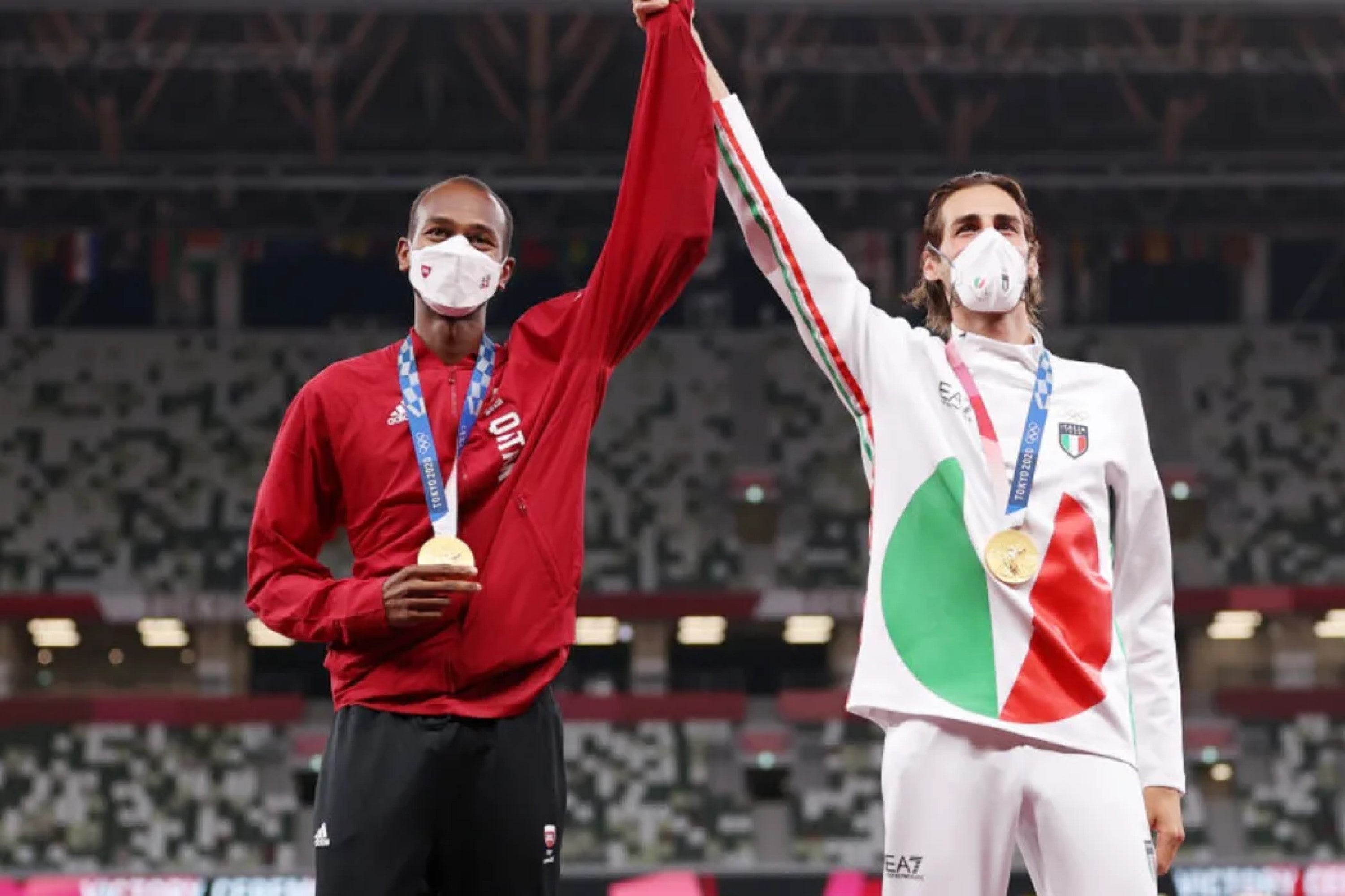 Qatar and Italy agree to share men's high-jump gold at the Tokyo 2020 Olympics