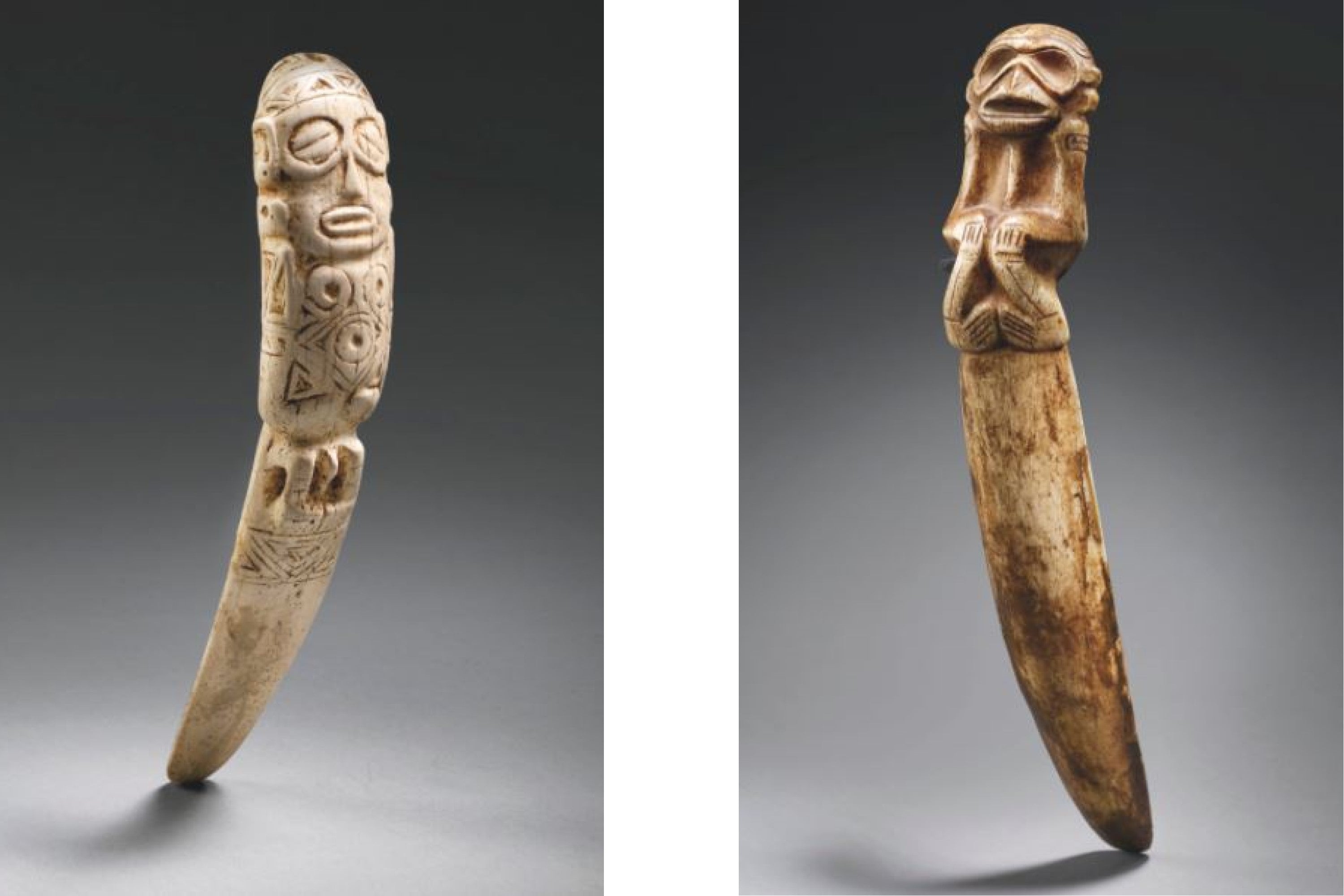 Rare Taíno ceremonial spatulas