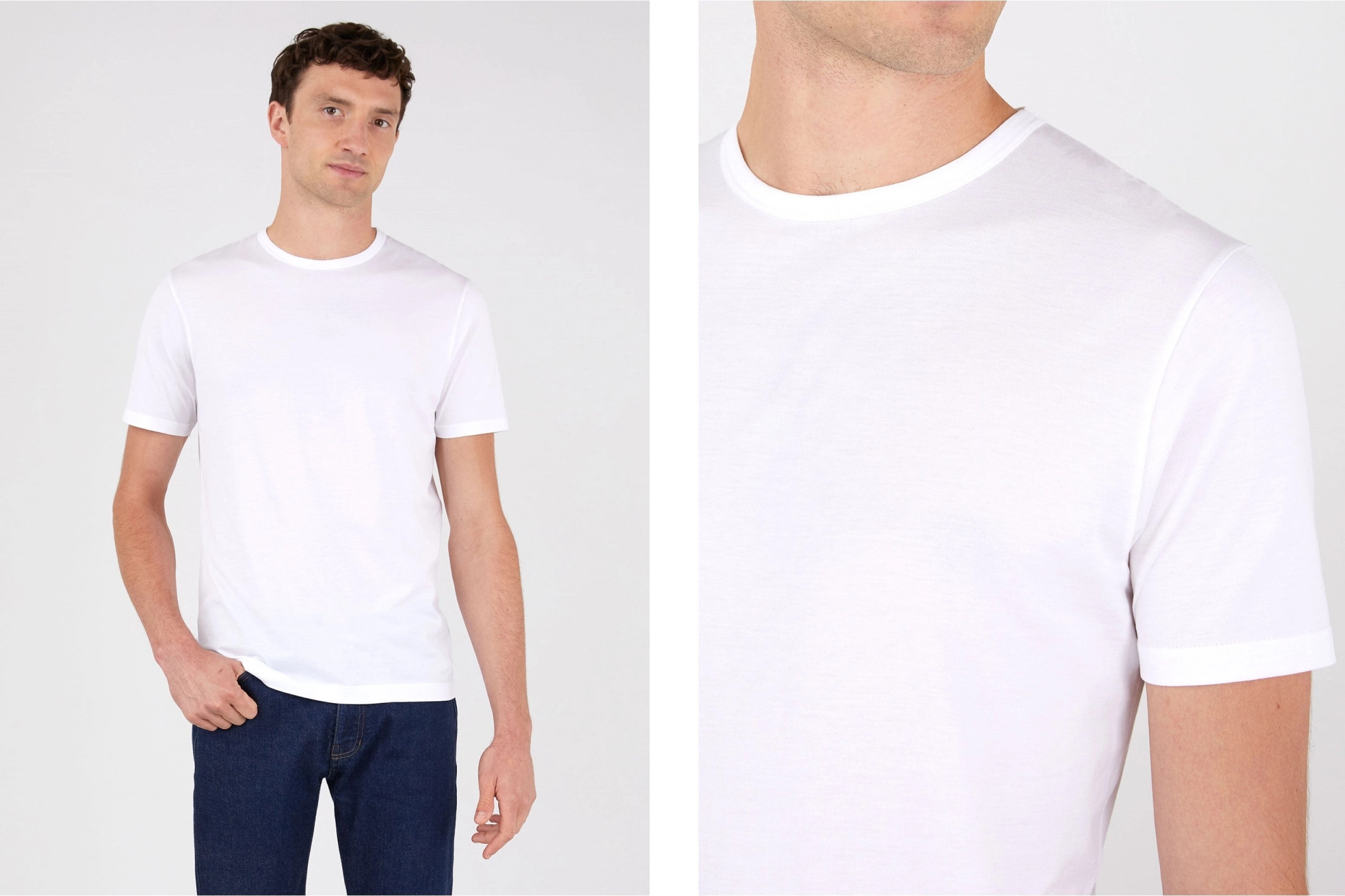Camiseta clásica Sunspel en blanco