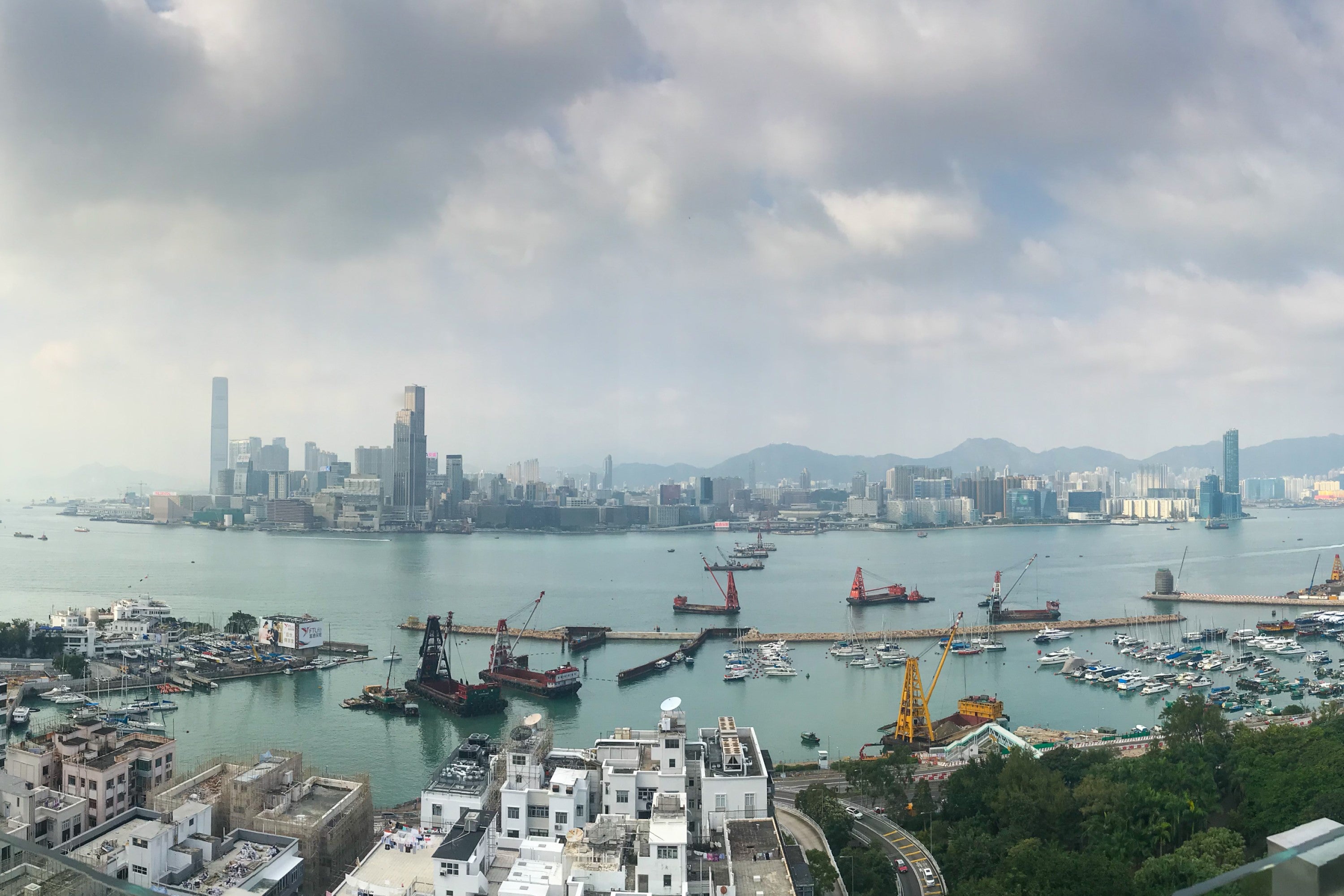 The view from the Skye bar at the Pullman Park Lane, Hong Kong