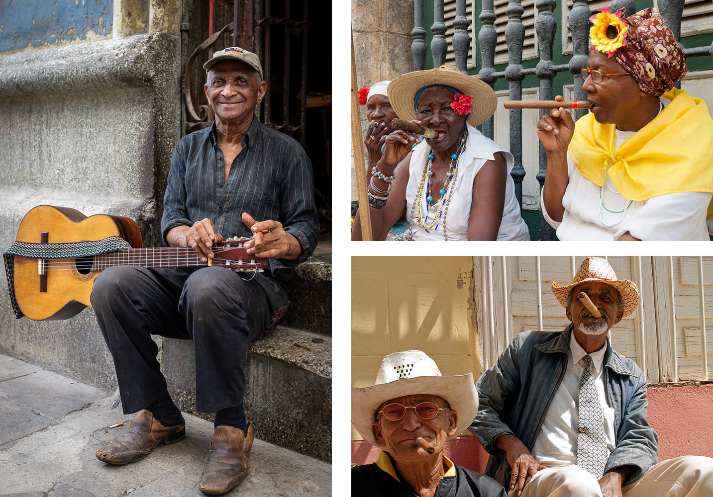 gente del posto che fuma sigari cubani nelle strade dei sigari di avana cuba egm