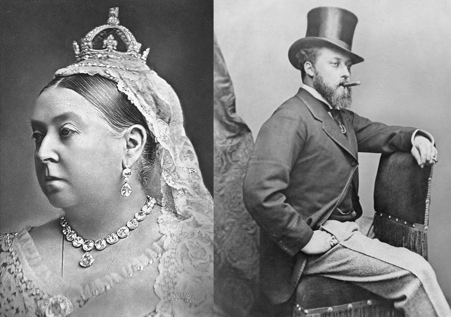 regina Vittoria e re Edoardo. sigari egm