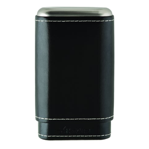 Prestige Black Leather 3-Finger Cigar Case