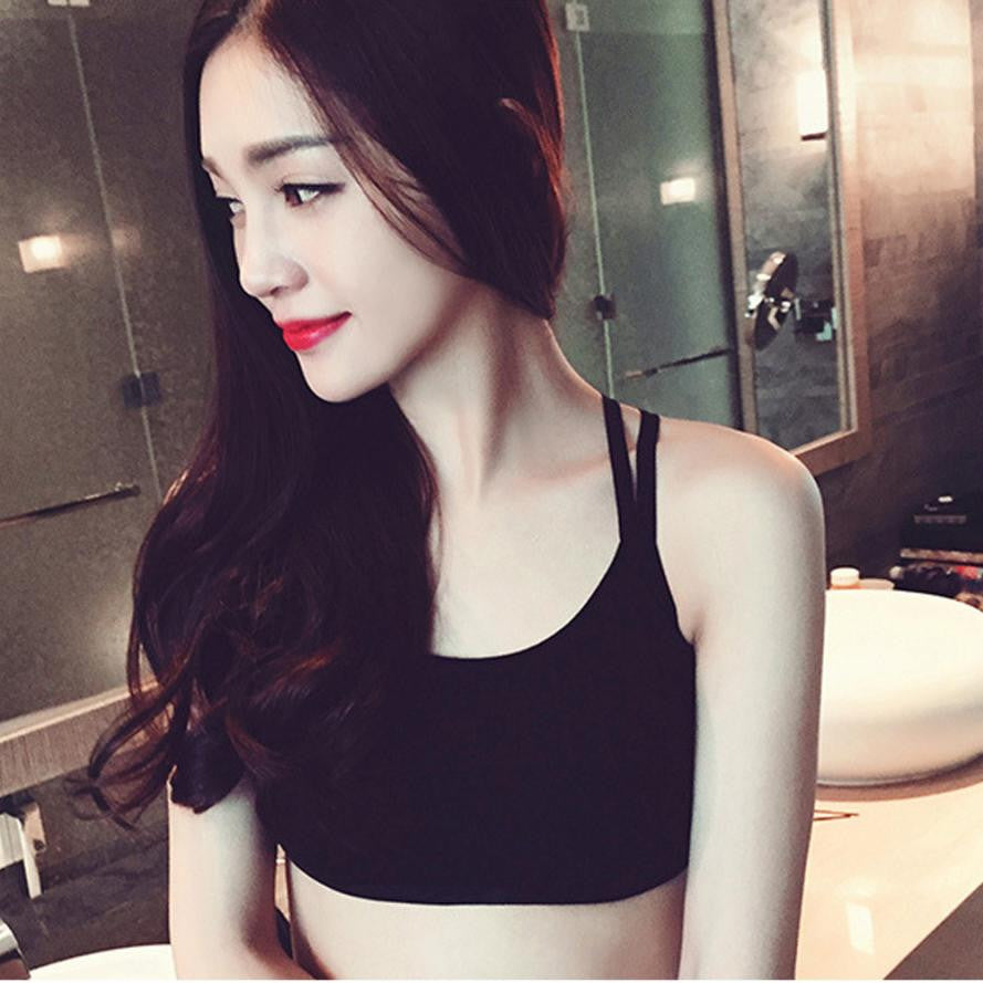 2016 Women Cross Sheer Polyester Black White Crop Tops Condole b