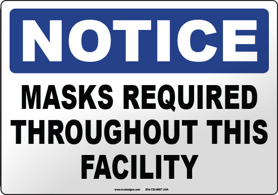 Notice: Masks Required Throughout This Facility – Moxie Training