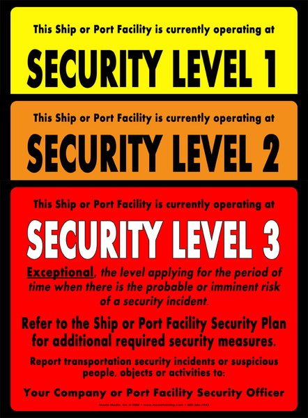 Security Level 1, 2 & 3 Signs - 8.5