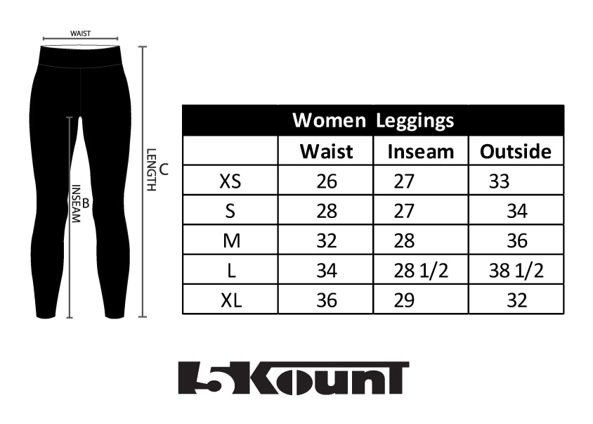 leggings sizing chart