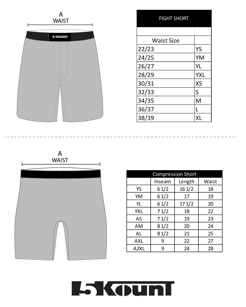 Compression Shorts Size Chart