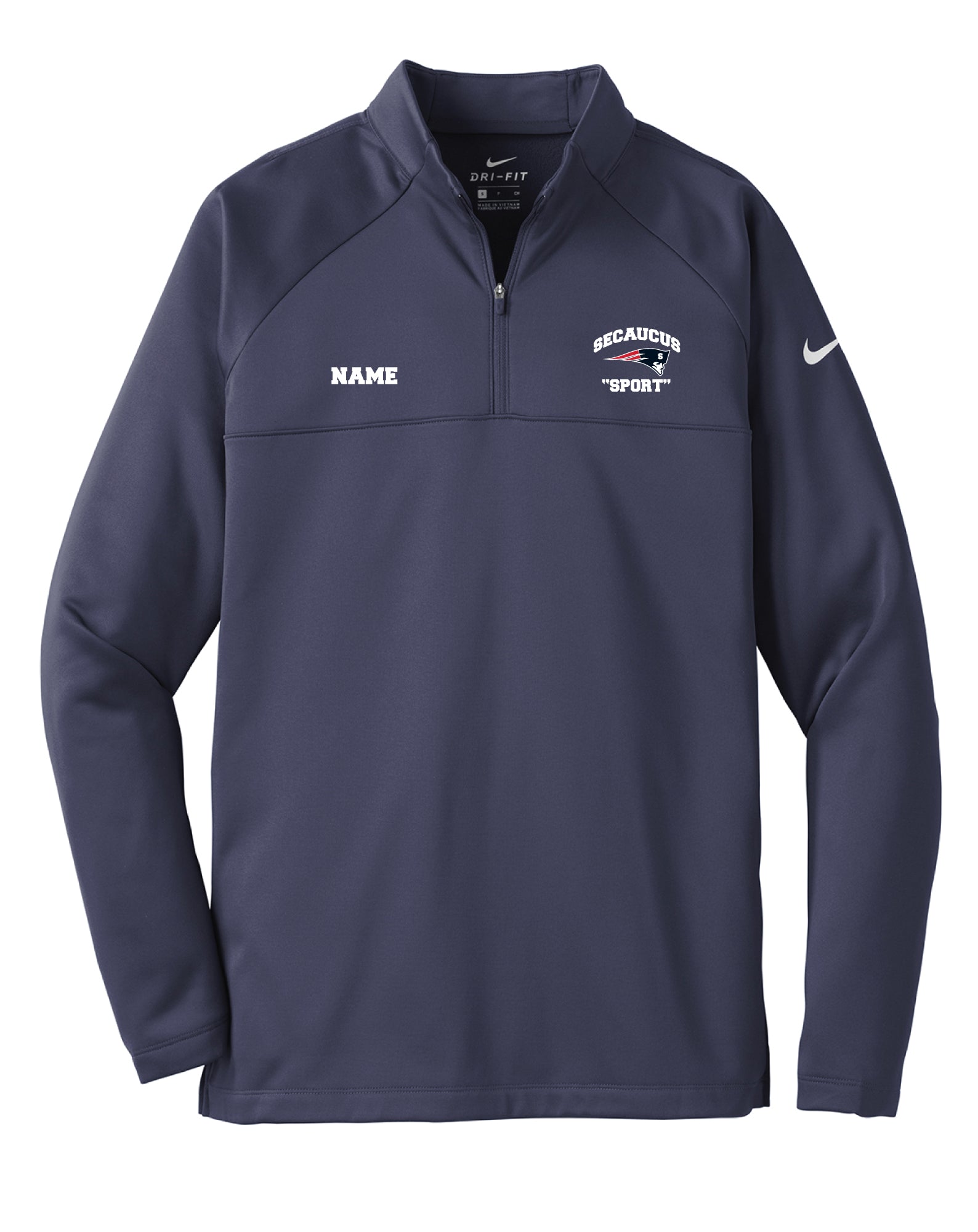 Secaucus Coaches Nike Fleece 1/4 Zip - Navy - 5KounT2018