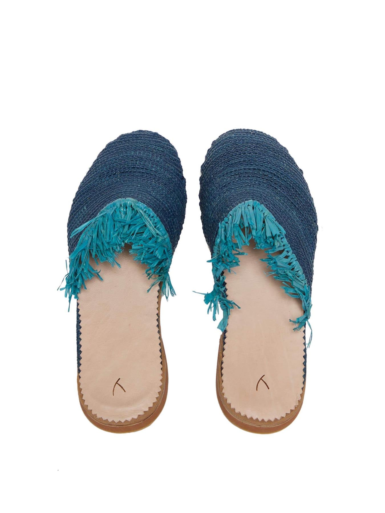 turquoise slippers