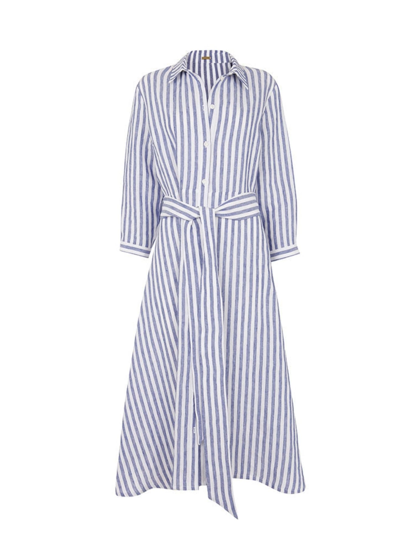 Relevé | Oramai London St. Tropez Shirt Dress, Blue / White