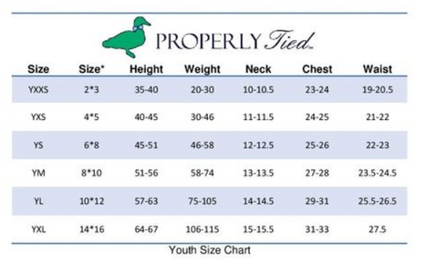 Size Chart Six Honeybees