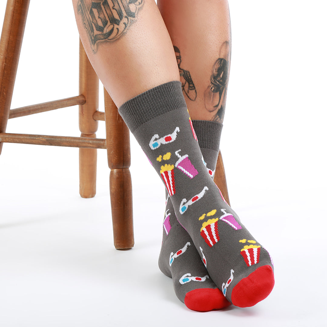 Calcetines con diseño Socks Lab Cine Gris