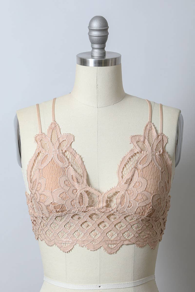 Hot Pink Crochet Lace Bralette