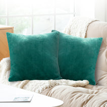 Cheer Collection Microsherpa Throw Pillow - Ultra Soft and Fluffy, Elegant Home Decor, Velvet Stylish Accent Pillows - 18