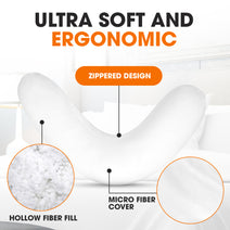 Cheer Collection Boomerang Shaped Bed Pillow, Side Sleeper Neck Nav Image 6
