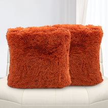 Cheer Collection Shaggy Long Hair Throw Pillows - Super Soft and Plush Faux Fur Accent Pillows - 20 x 20 inches - Set of 2 Nav Image 61