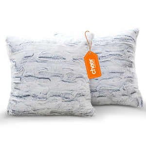Cheer Collection Embossed Faux Fur Throw Pillows - 18