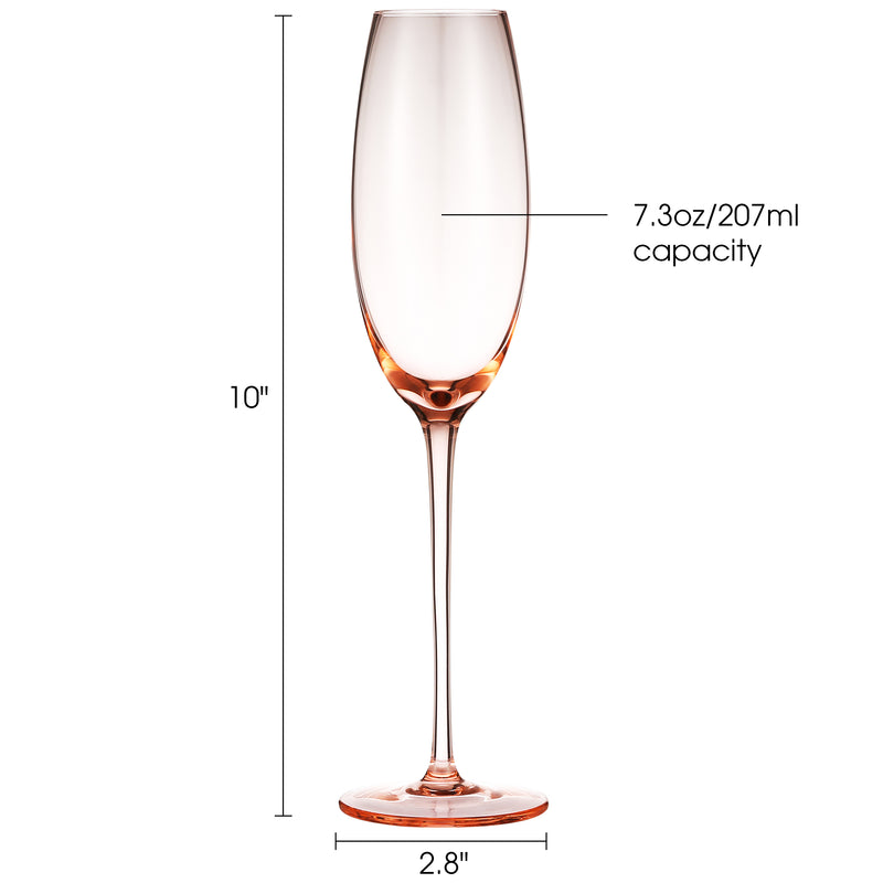 Berkwaer Luxurious and Elegant Sparkling Colored Glassware - Champagne Flutes