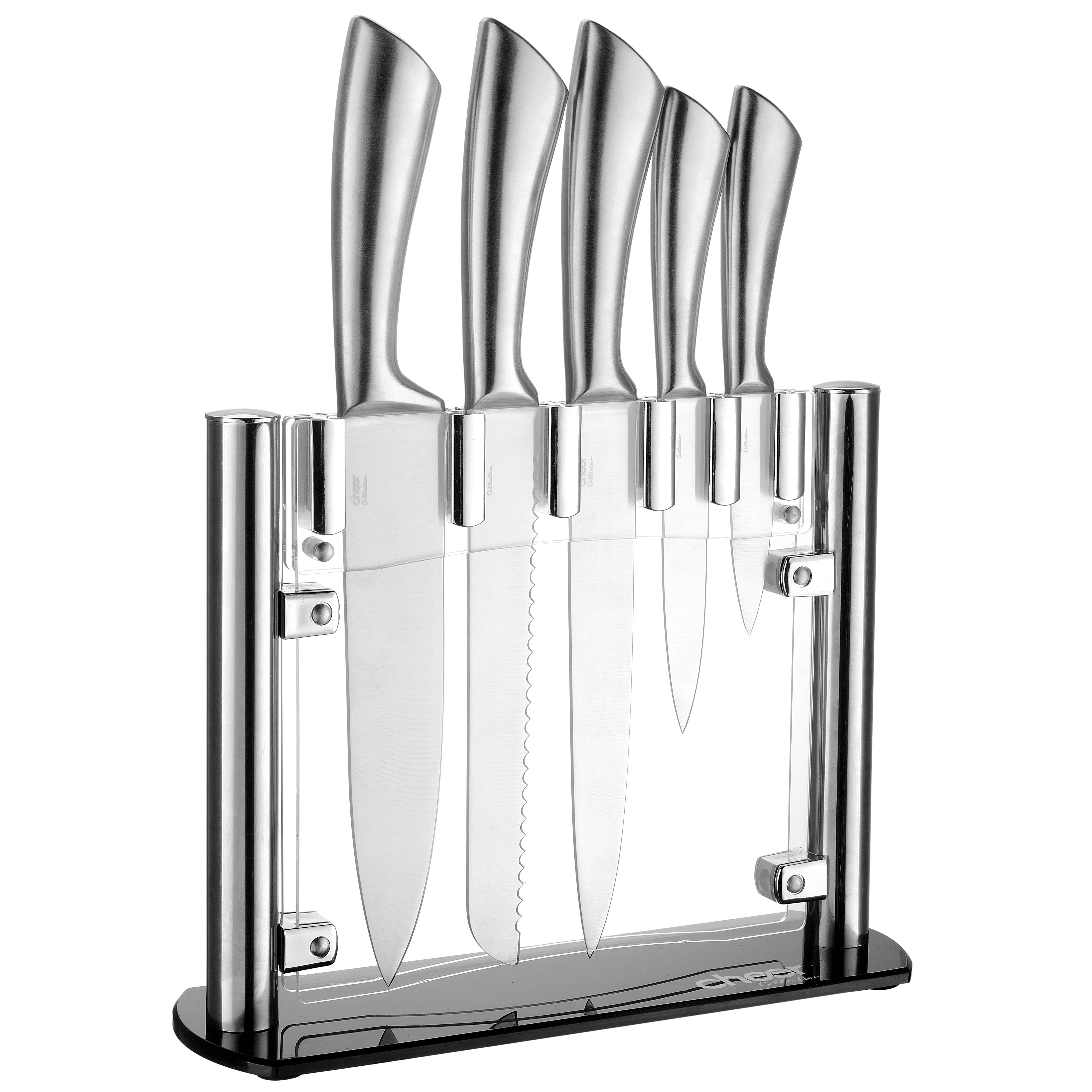 Kitchen Knife Sets, Kitchen Knives Stainless steel 5 PCS, Silver Chef Knife  Set for Kitchen Clearance, Dishwasher Safe Knife Set