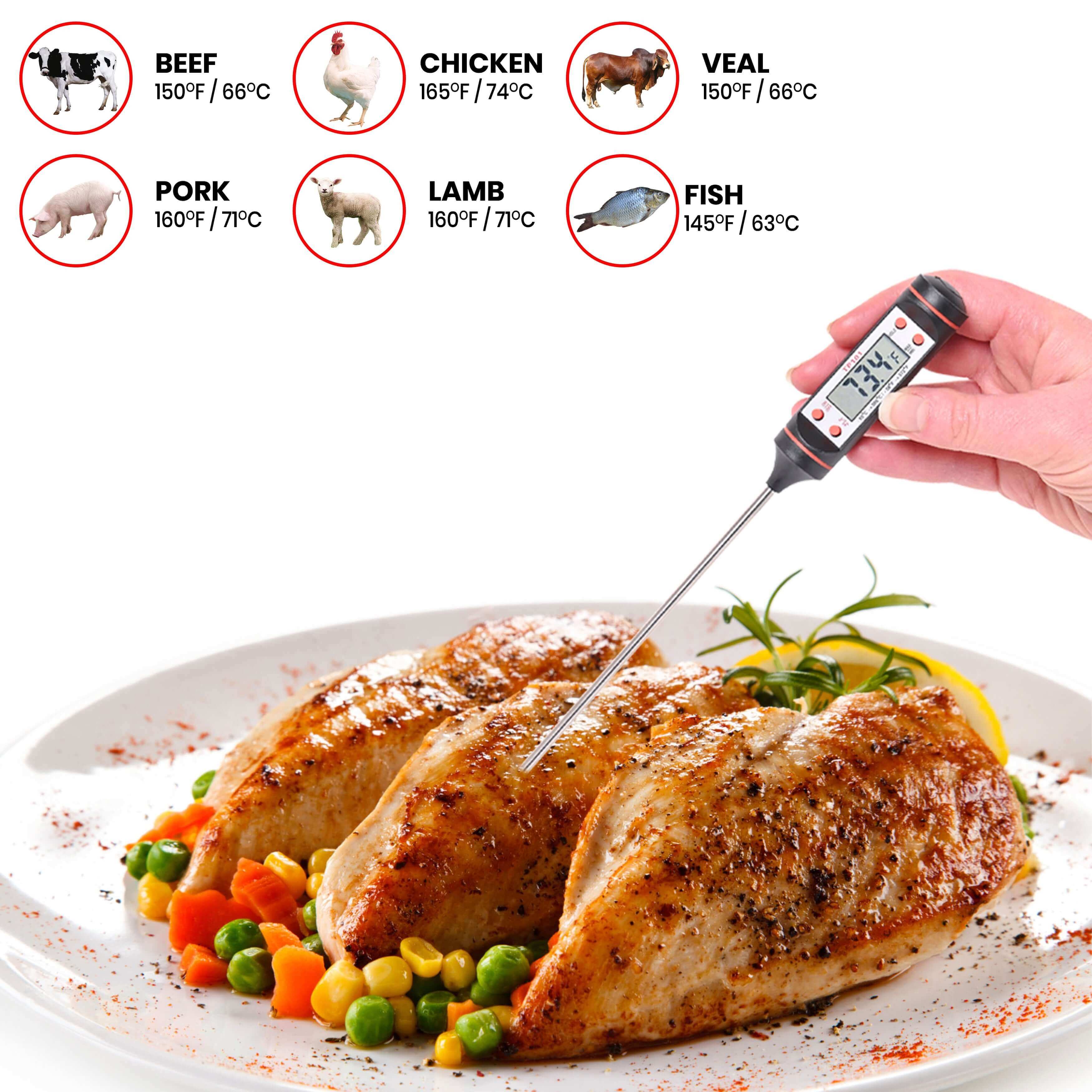 Food Thermometer, Digital Instant Read Meat Thermometer, High