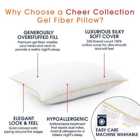 Cheer Collection Hypoallergenic Hollow Fiber Pillows - White, Standard (Set  of 4)