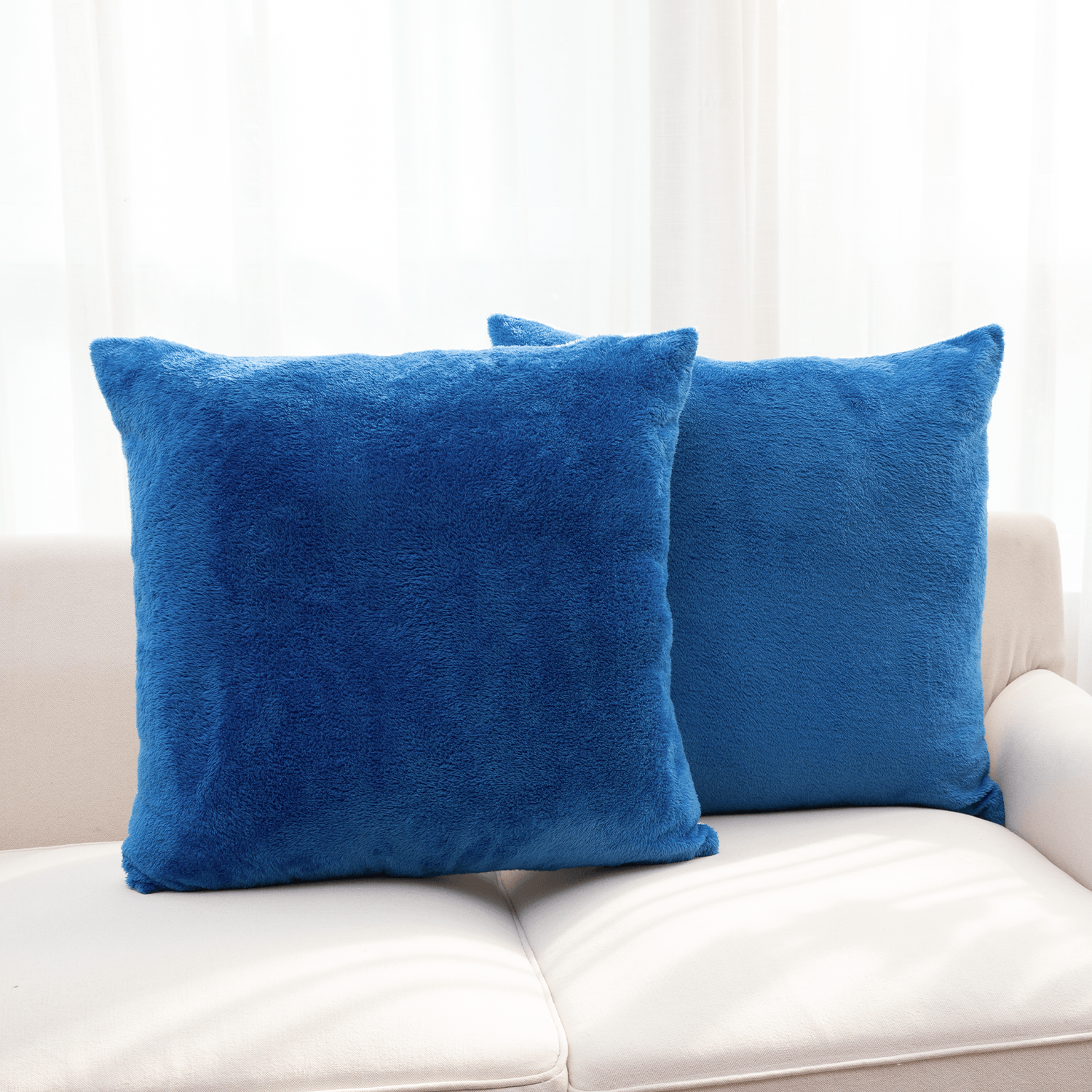 Cheer Collection Velour Throw Pillows - Set of 2 Decorative Couch Pillows -  18 x 18 - Cheer Collection