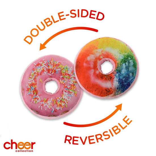 Cheer Collection Round Donut Pillow - White